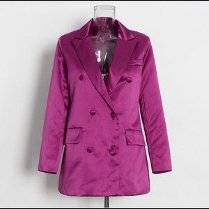 Pink-Purple Satin Blazer - Medium!